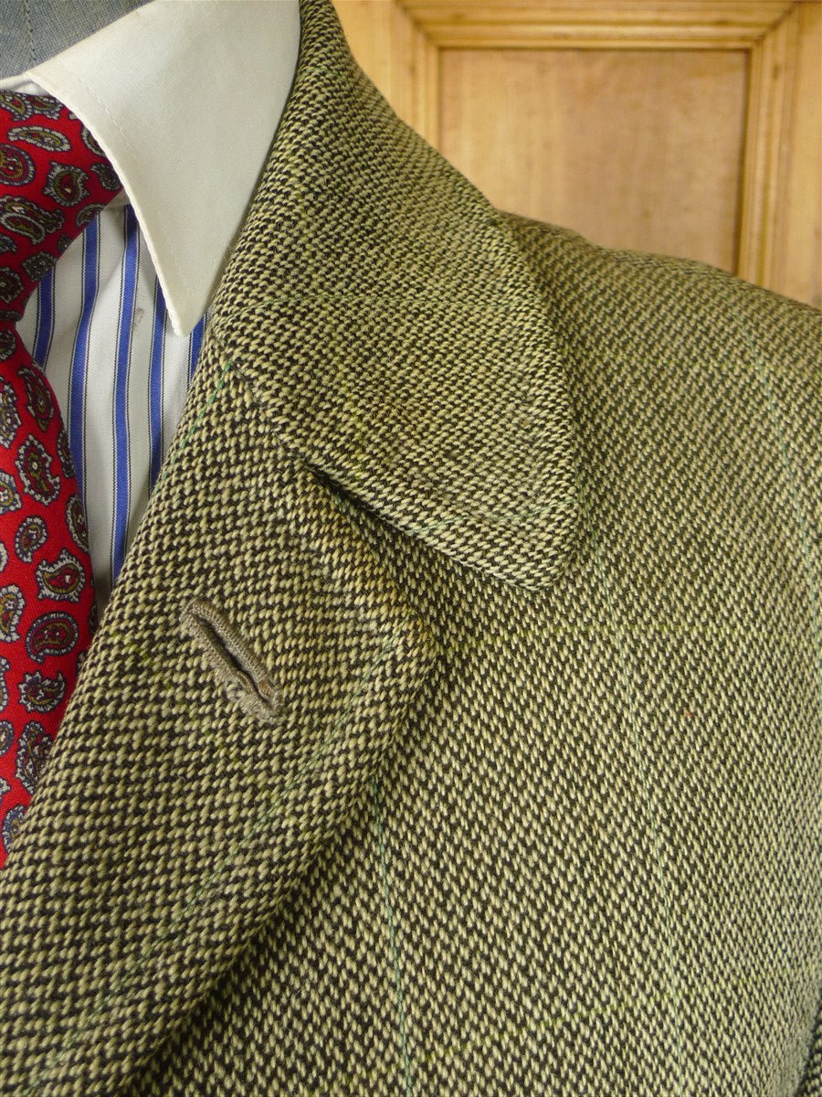 26/0272 vintage wells of mayfair savile row wp check tweed coat overcoat 40