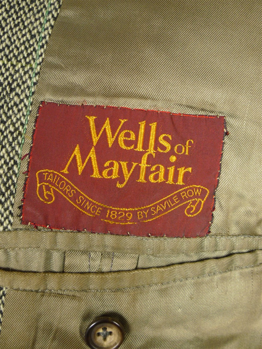 26/0272 vintage wells of mayfair savile row wp check tweed coat overcoat 40