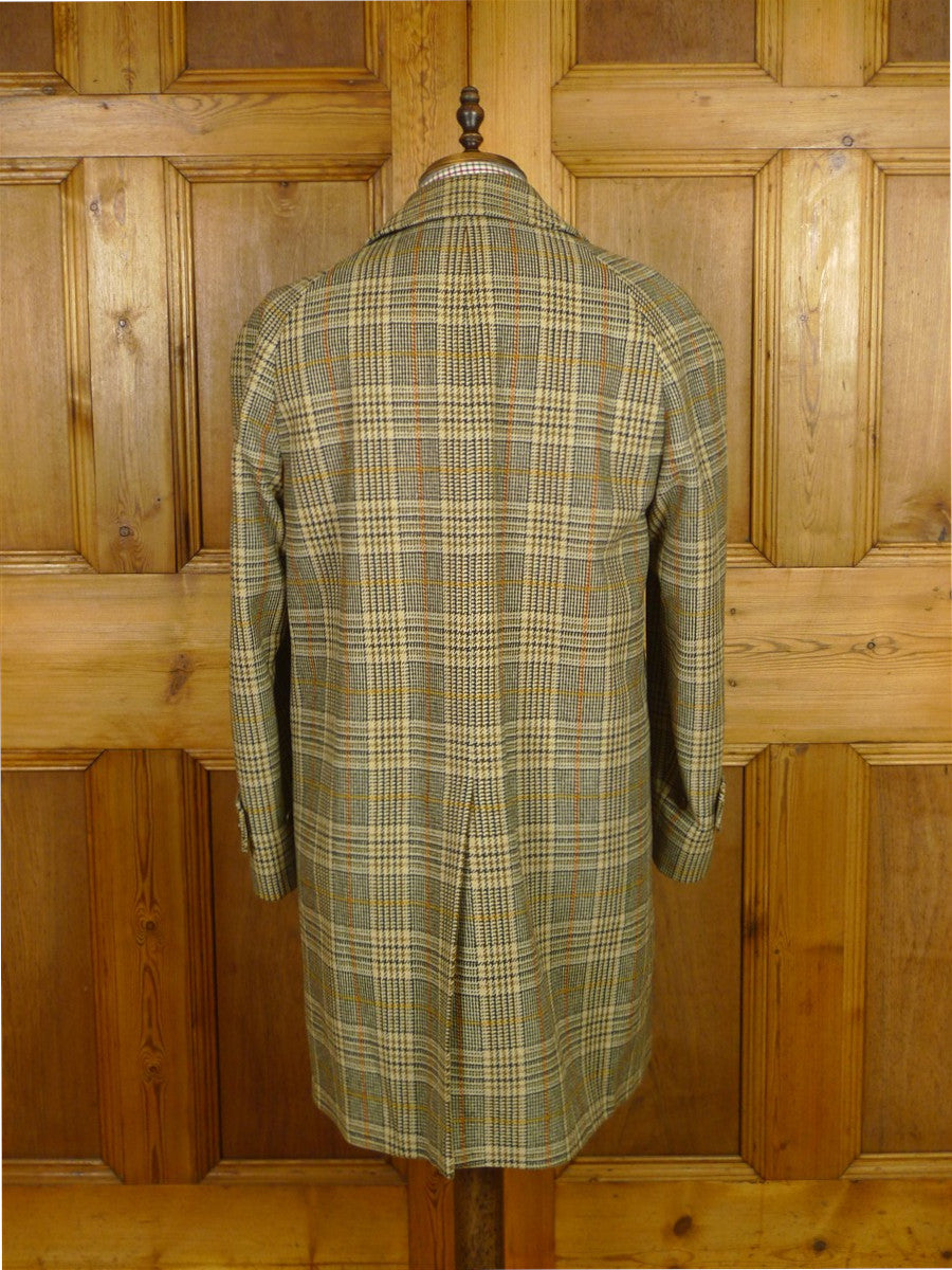 26/0290 fabulous vintage daks glen check tweed raglan coat overcoat 38-40
