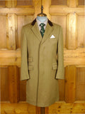 26/0291 cordings piccadilly fox bros cloth venetian wool covert coat overcoat w/ velvet collar 36-38