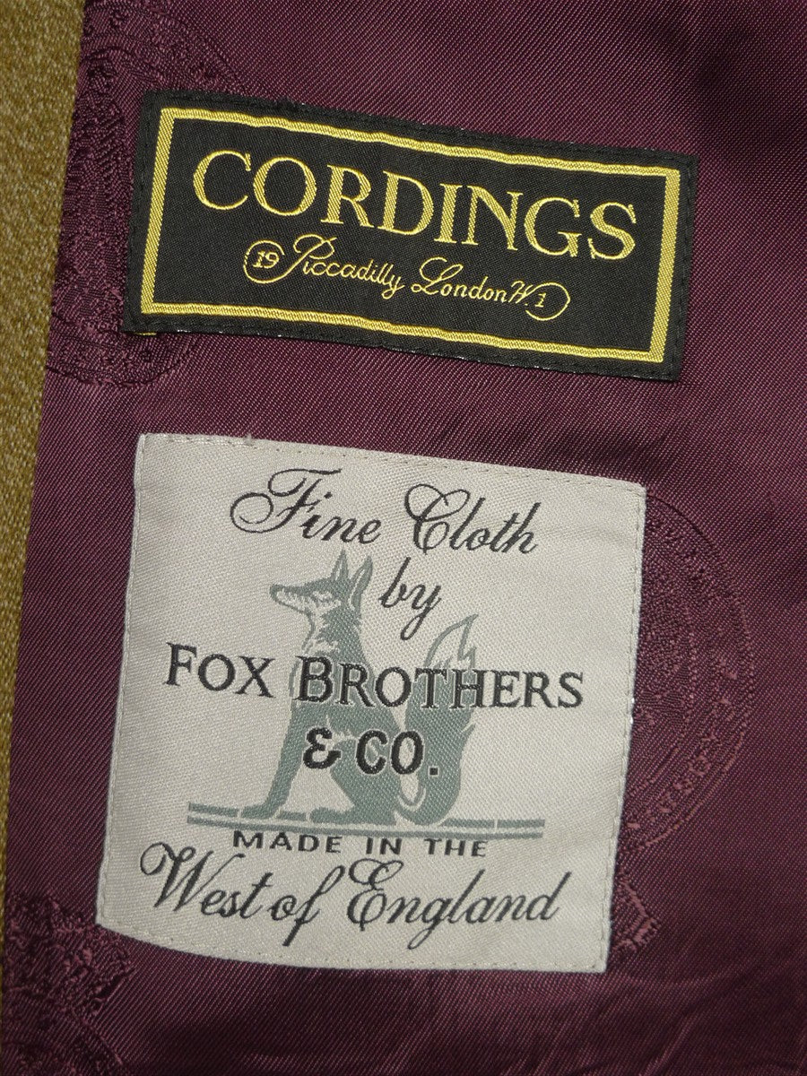 26/0291 cordings piccadilly fox bros cloth venetian wool covert coat overcoat w/ velvet collar 36-38