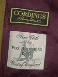 26/0291 cordings piccadilly fox bros cloth venetian wool covert coat overcoat w/ velvet collar 36-38
