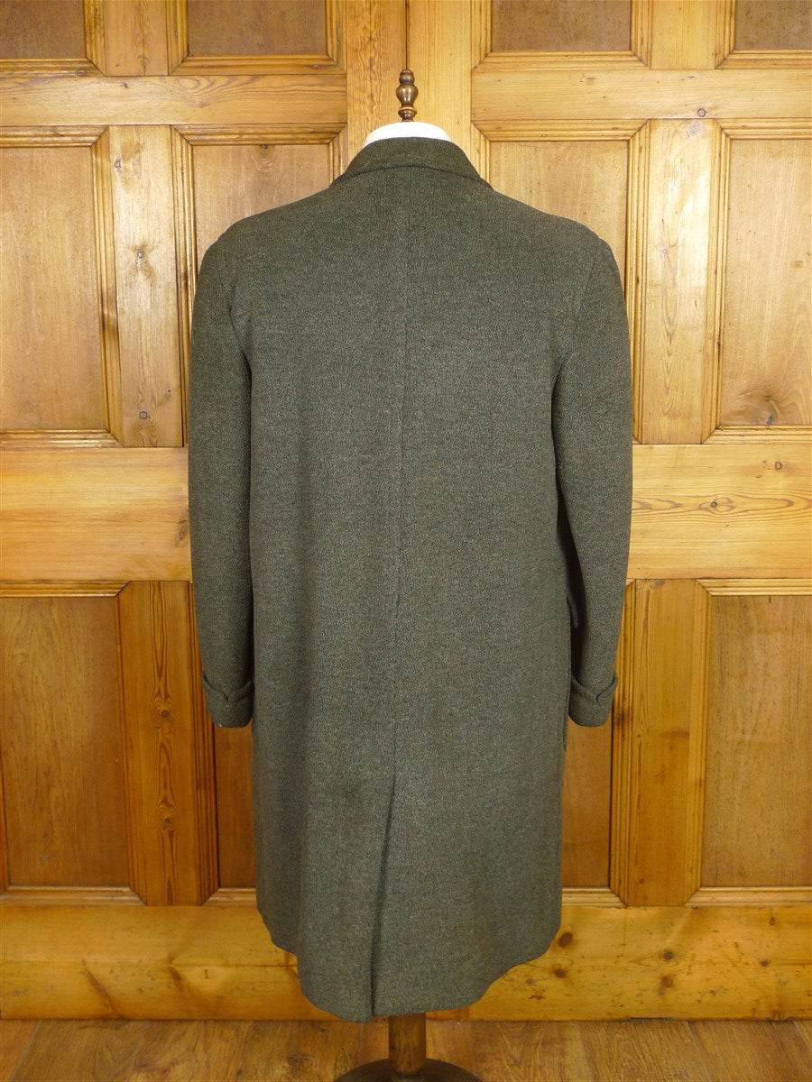 26/0294 heavyweight 1950s vintage crombie wool grey ulster coat overcoat 44-45