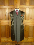 26/0298 superb vintage wells of mayfair savile row heavyweight lovat green melton wool overcoat w/ horn buttons 40