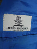26/0300 vintage dege & skinner savile row bespoke grey / blue prince of wales check suit w/ 2 pair trs 44 long