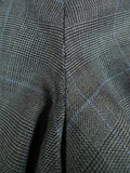26/0300 vintage dege & skinner savile row bespoke grey / blue prince of wales check suit w/ 2 pair trs 44 long