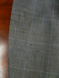 26/0300 vintage dege & skinner savile row bespoke grey / blue prince of wales check suit w/ 2 pair trs 44 long