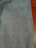 26/0300 vintage dege & skinner savile row bespoke grey / blue prince of wales check suit w/ 2 pair trs 44 long