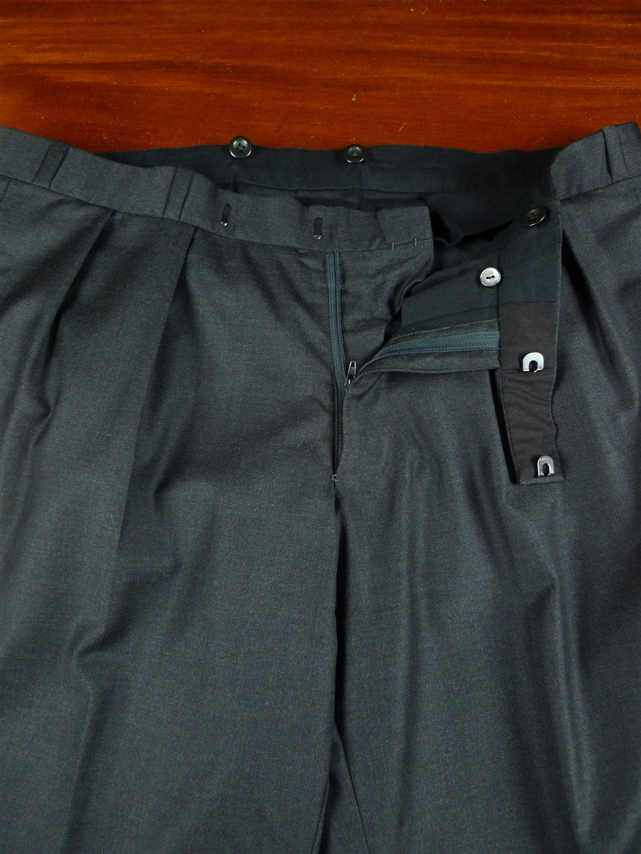 26/0320 near immaculate 2015 kent haste lachter savile row bespoke grey wool trouser 39