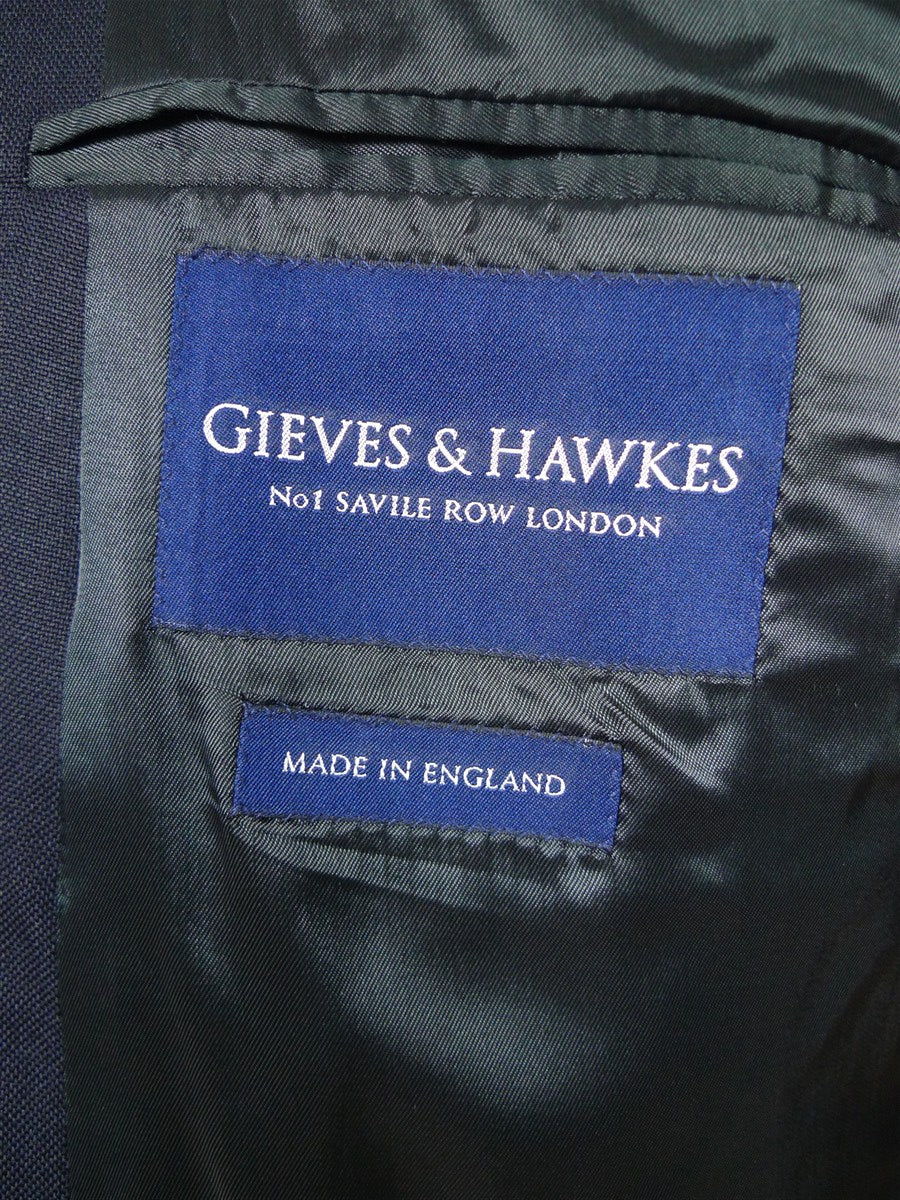 26/0321 gieves & hawkes savile row navy blue worsted blazer 45 regular