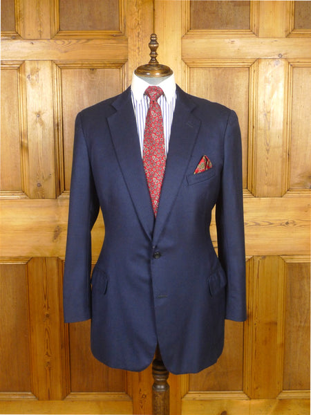 26/0322 vintage savile row bespoke navy blue cashmere blazer jacket 43 regular