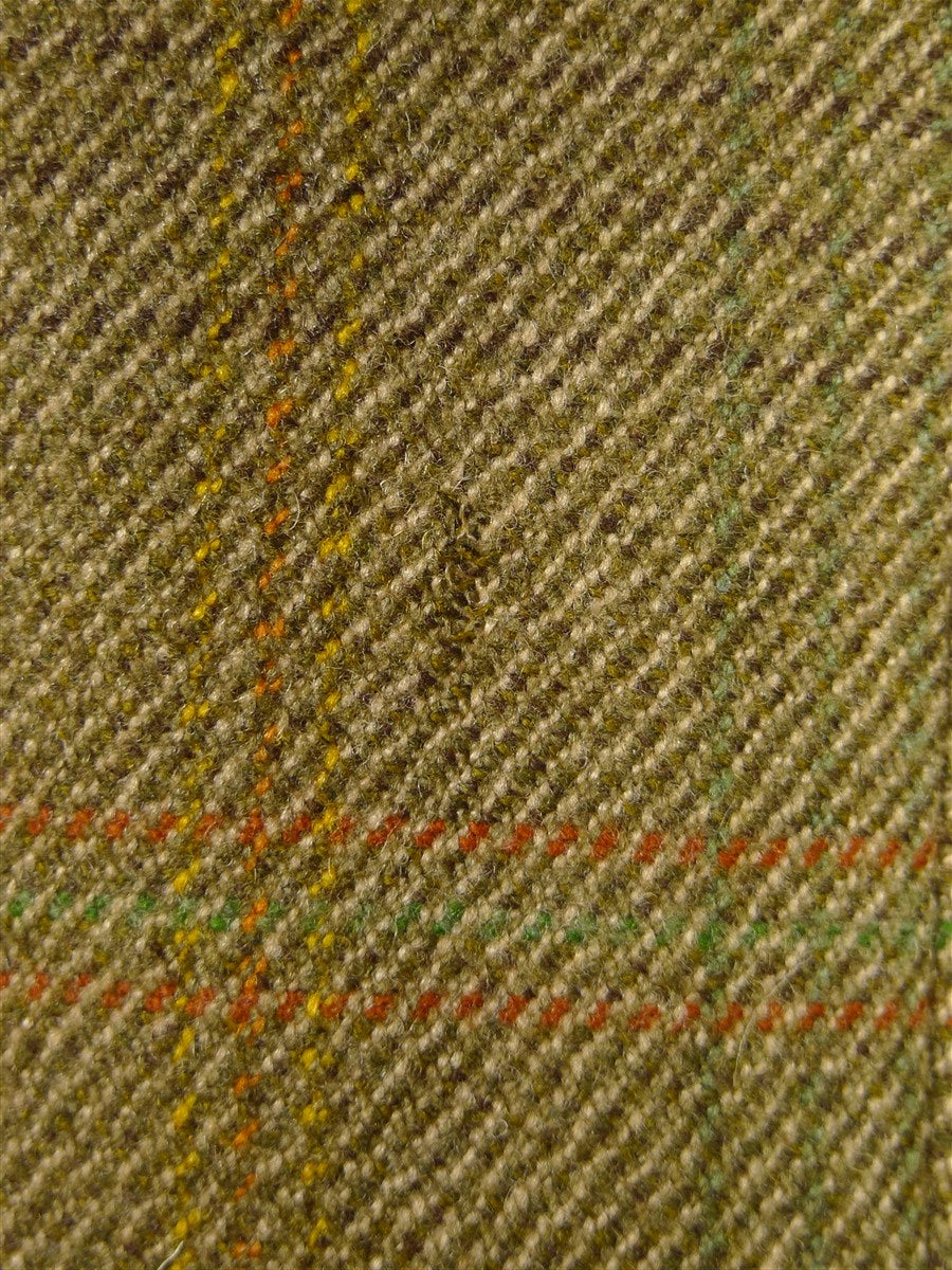 26/0317 vintage bladen supasax green 'essex' tweed jacket w/ leather buttons 36 regular