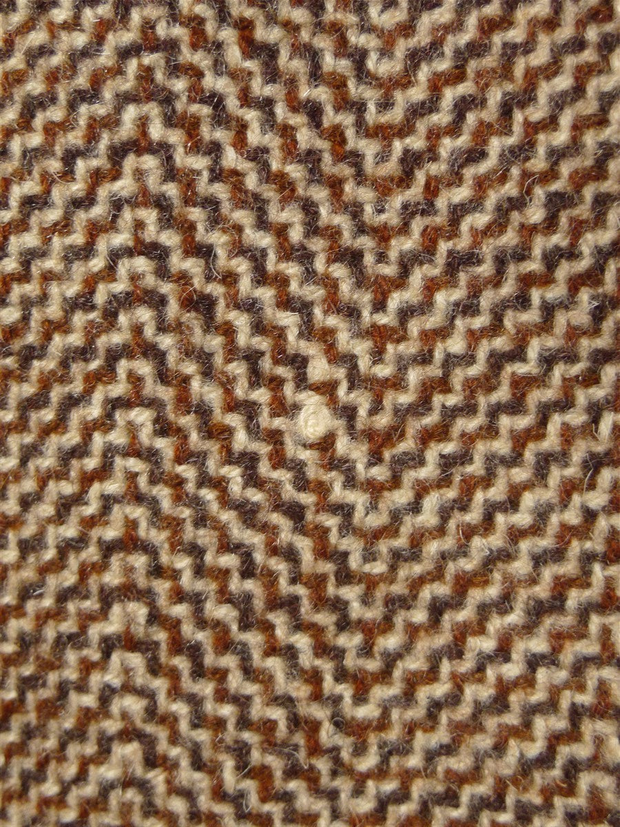 26/0318 fabulous genuine 1950s vintage very heavy brown d/b tweed coat overcoat w/ leather buttons 44-45