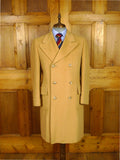 26/0314 wonderful vintage pure camelhair polo style d/b overcoat coat w/ back strap 38-40