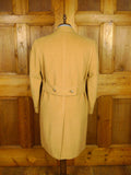 26/0314 wonderful vintage pure camelhair polo style d/b overcoat coat w/ back strap 38-40