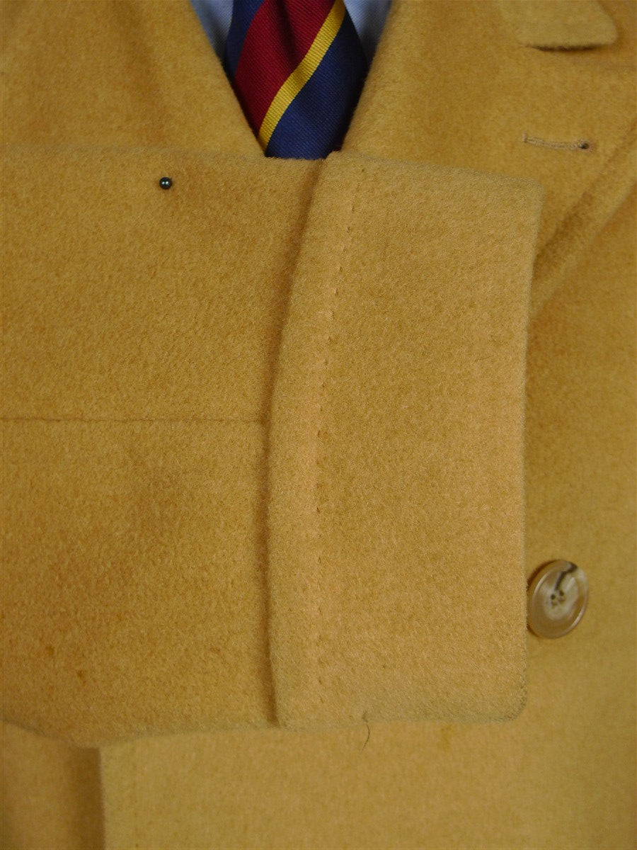 26/0314 wonderful vintage pure camelhair polo style d/b overcoat coat w/ back strap 38-40