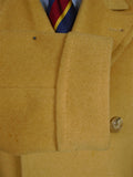 26/0314 wonderful vintage pure camelhair polo style d/b overcoat coat w/ back strap 38-40