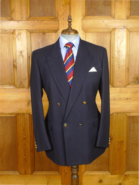 26/0316 immaculate vintage daks dd squadron navy blue d/b worsted blazer 44 regular
