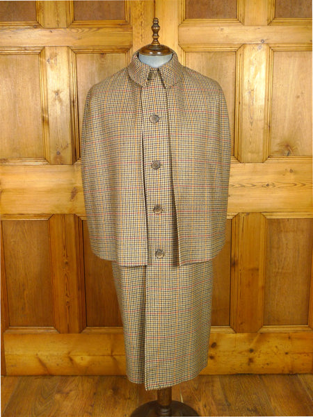 26/0308 near immaculate vintage baron of piccadilly scottish gun check tweed inverness cape 42