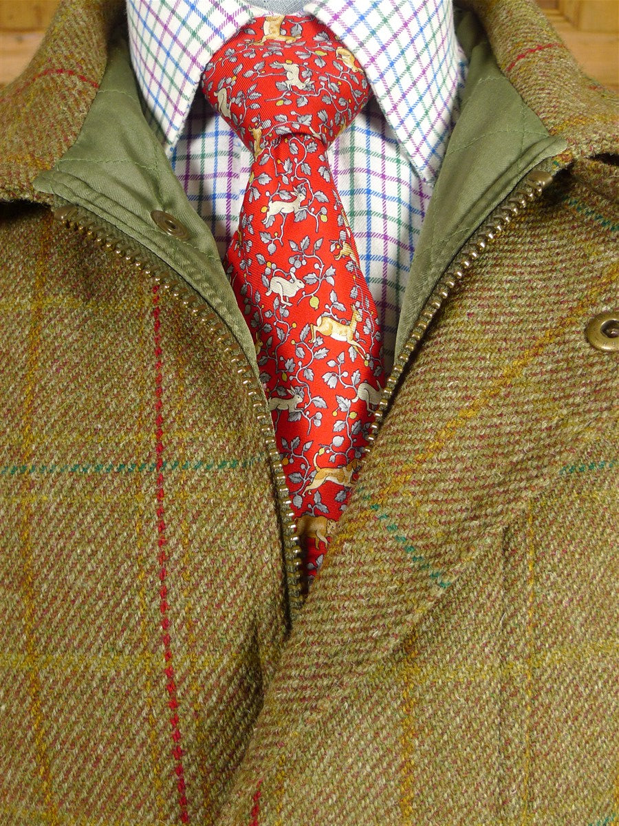 26/0309 immaculate p&j haggart of aberfeldy heavyweight wp check tweed shooting field coat 42-44
