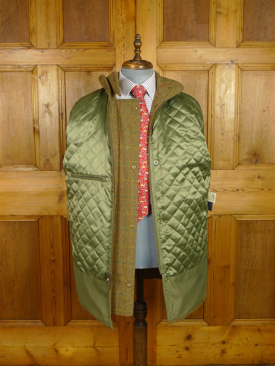 26/0309 immaculate p&j haggart of aberfeldy heavyweight wp check tweed shooting field coat 42-44