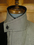 26/0304 very rare immaculate aquascutum 'aqua 5' b&w dogtooth check coat / drape jacket w/ velvet facings 38-39 short to regular