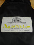 26/0304 very rare immaculate aquascutum 'aqua 5' b&w dogtooth check coat / drape jacket w/ velvet facings 38-39 short to regular