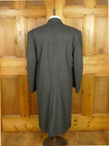26/0305 crombie charcoal grey herringbone full-length fly-front coat overcoat 44-46 regular