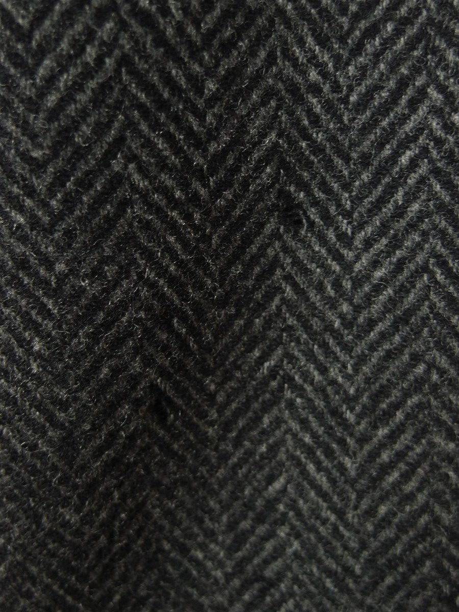 26/0305 crombie charcoal grey herringbone full-length fly-front coat overcoat 44-46 regular