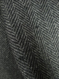 26/0305 crombie charcoal grey herringbone full-length fly-front coat overcoat 44-46 regular