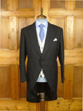 26/0329 immaculate 1992 n. chapman savile row bespoke black herringbone wool morning coat 40-41 regular