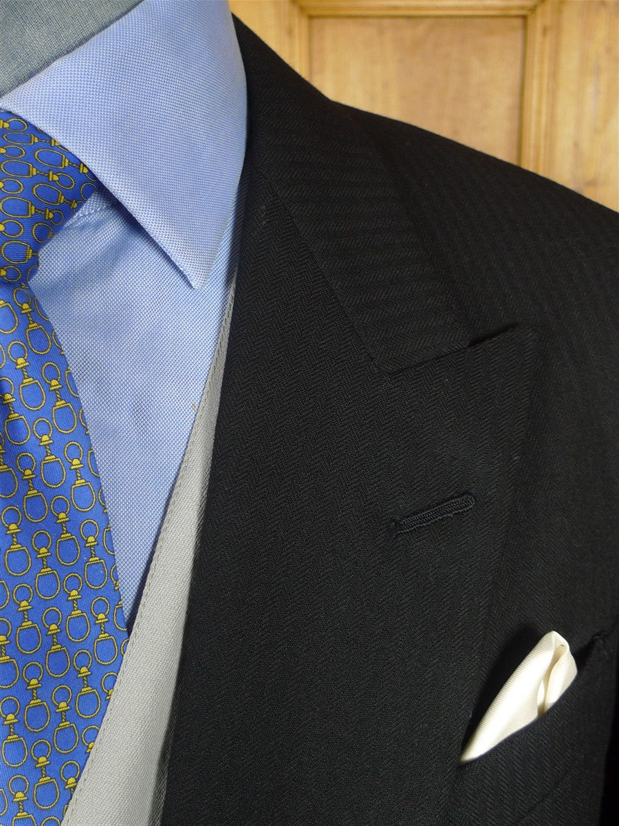 26/0329 immaculate 1992 n. chapman savile row bespoke black herringbone wool morning coat 40-41 regular
