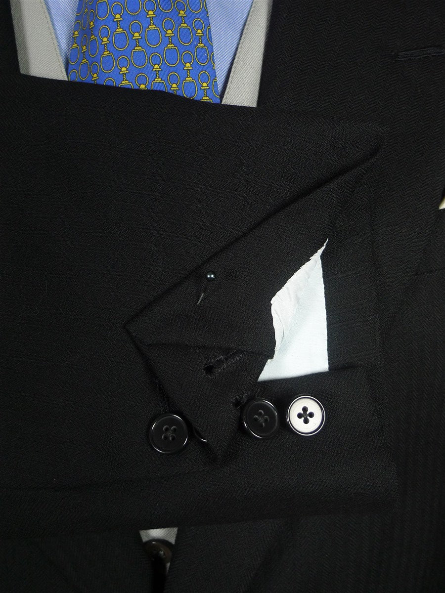 26/0329 immaculate 1992 n. chapman savile row bespoke black herringbone wool morning coat 40-41 regular