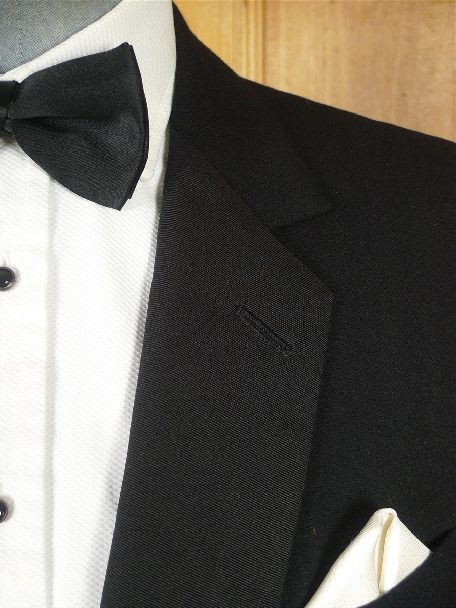 26/0332 vintage 1990 immaculate n.h. chapman savile row bespoke black barathea wool dinner suit 43 regular