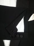 26/0332 vintage 1990 immaculate n.h. chapman savile row bespoke black barathea wool dinner suit 43 regular