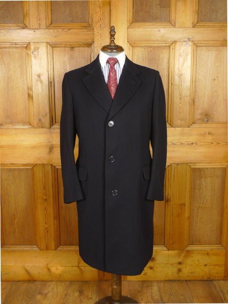 26/0333 vintage aquascutum navy blue venetian wool raincoat overcoat coat 42 regular