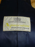 26/0333 vintage aquascutum navy blue venetian wool raincoat overcoat coat 42 regular