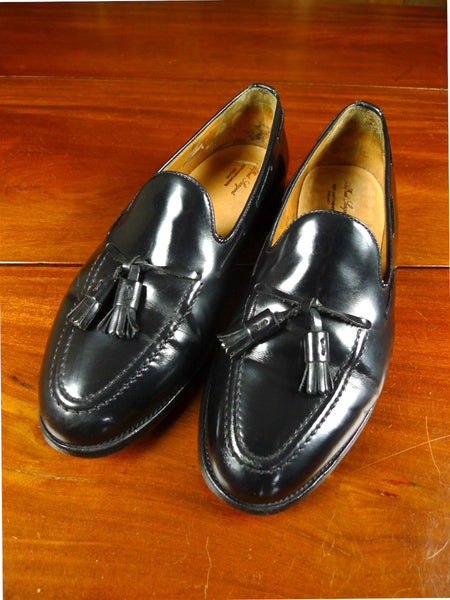 26/0342 alfred sargent black 'windsor' tassel loafer shoe uk 9