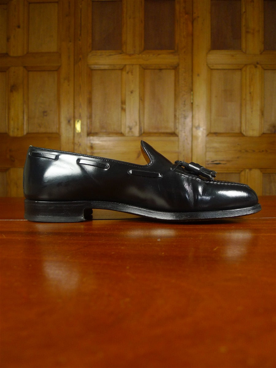 26/0342 alfred sargent black 'windsor' tassel loafer shoe uk 9
