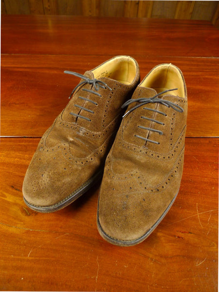 26/0344 loake chestnut brown suede brogue lace-up shoe uk 9.5