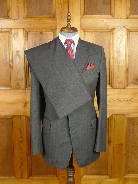 26/0359 sims & macdonald 2000 savile row bespoke grey herringbone wool suit 38 extra long