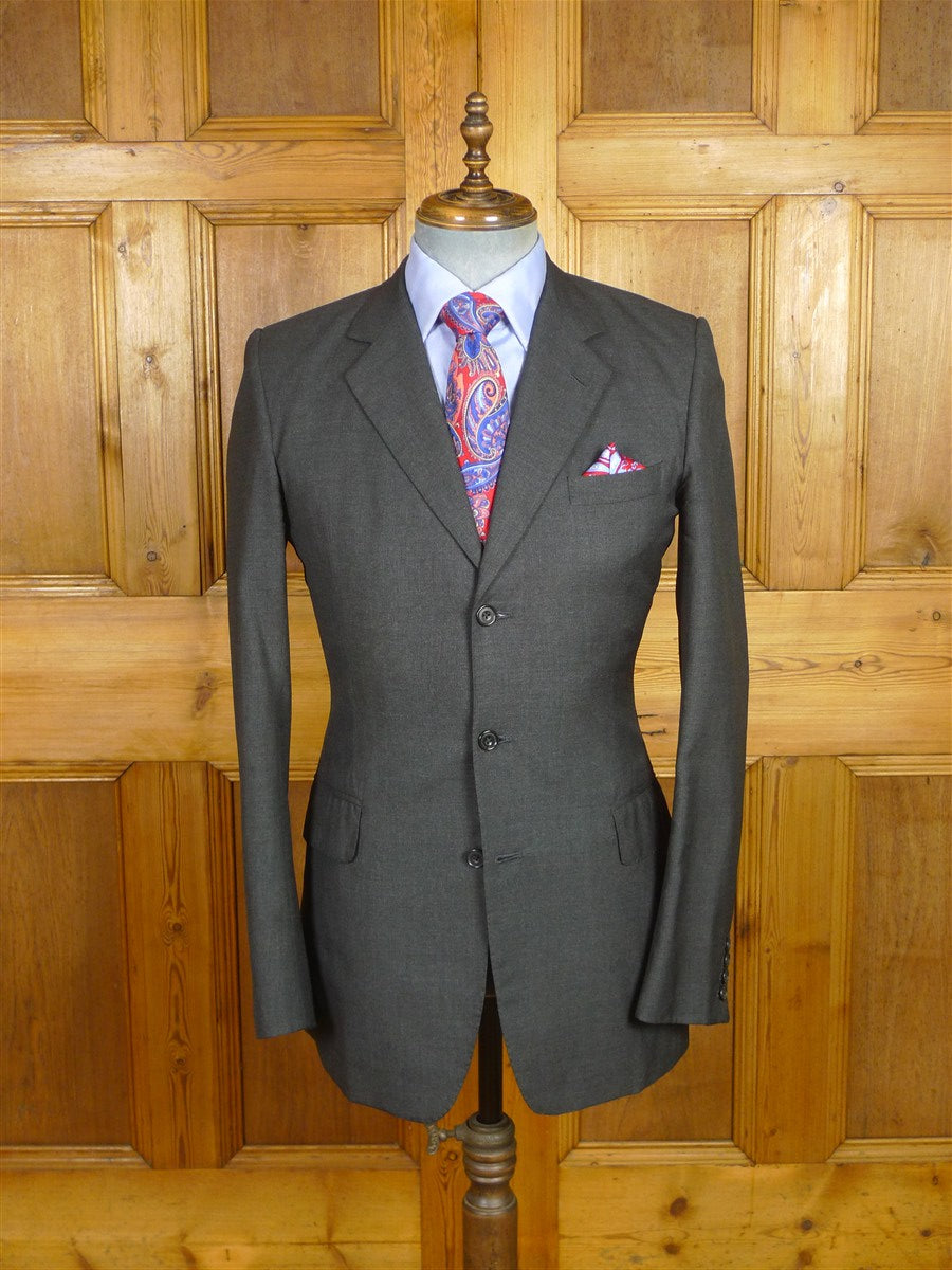 26/0360 sims & macdonald 2001 savile row bespoke grey wool & mohair suit 37 extra long