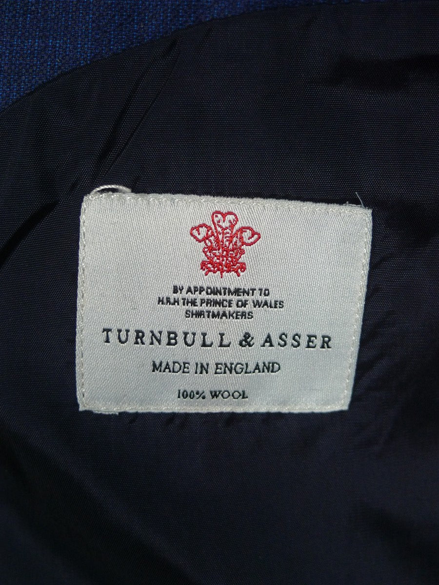 26/0356 turnbull & asser 2-tone blue wool & silk blazer jacket 38-39 regular