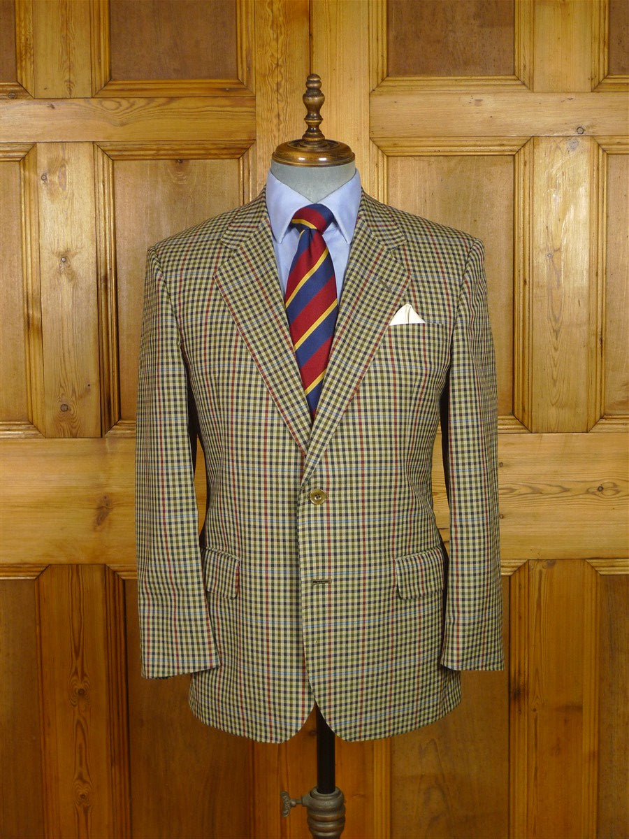 26/0350 near immaculate daks dd 100% wool house check lightweight sports jacket blazer 40 short