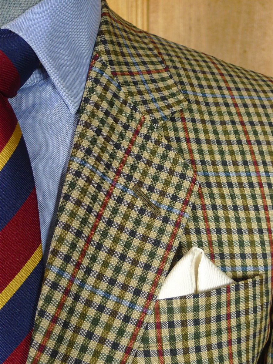 26/0350 near immaculate daks dd 100% wool house check lightweight sports jacket blazer 40 short