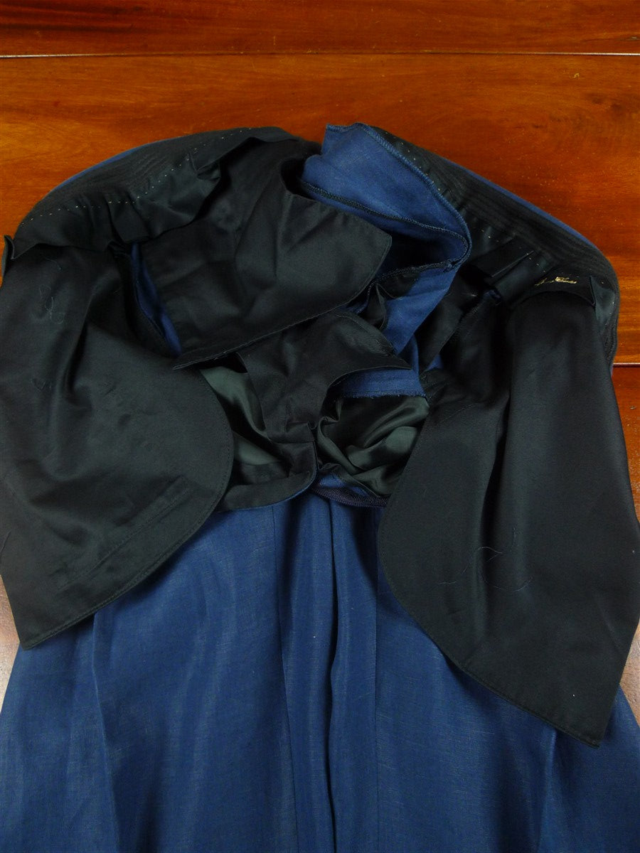 26/0351 immaculate 2014 gio genco mayfair italian bespoke blue linen 3-piece suit 42 short to regular
