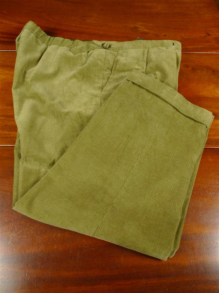 26/0352 immaculate fedro gaudenzi savile row bespoke khaki green / brown corduroy trouser 46 short