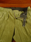 26/0352 immaculate fedro gaudenzi savile row bespoke khaki green / brown corduroy trouser 46 short
