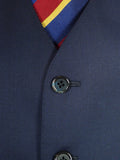 26/0347 immaculate gio genco mayfair italian bespoke super 150s & silk navy blue 3-piece suit 44 short