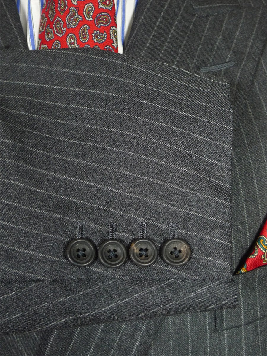 26/0348 maurice sedwell 2005 savile row bespoke grey rope-stripe wool & cashmere d/b suit 45 short